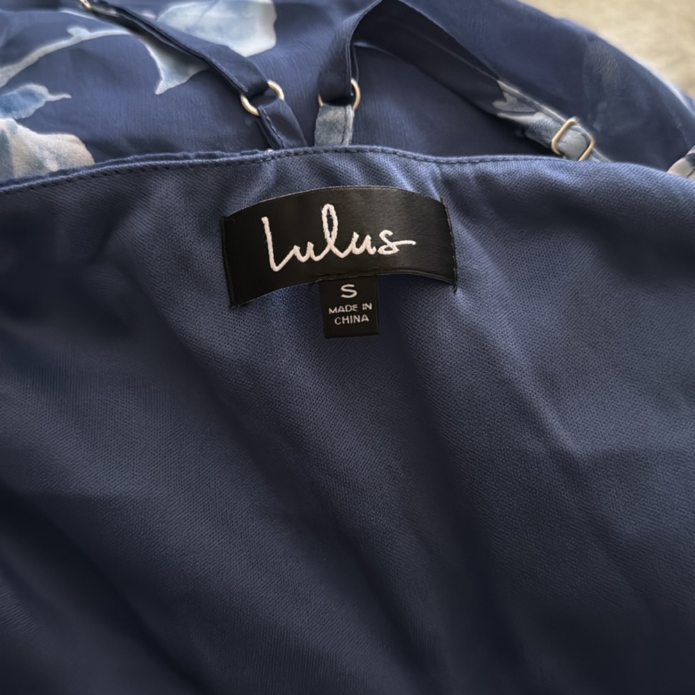 Lulus One Desire Navy Blue Floral Print Wrap Tank Maxi Dress - Picture 3 of 10